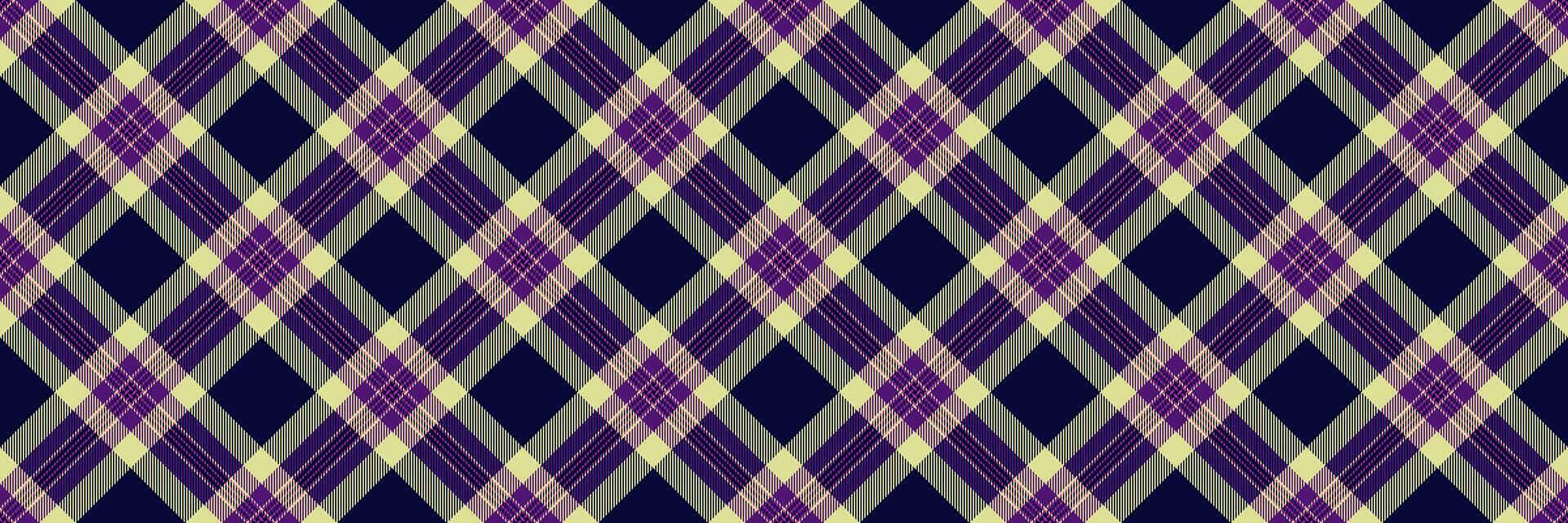 Tribal textile texture pattern, stripe check vector tartan. Home background fabric plaid seamless in dark and yellow colors.