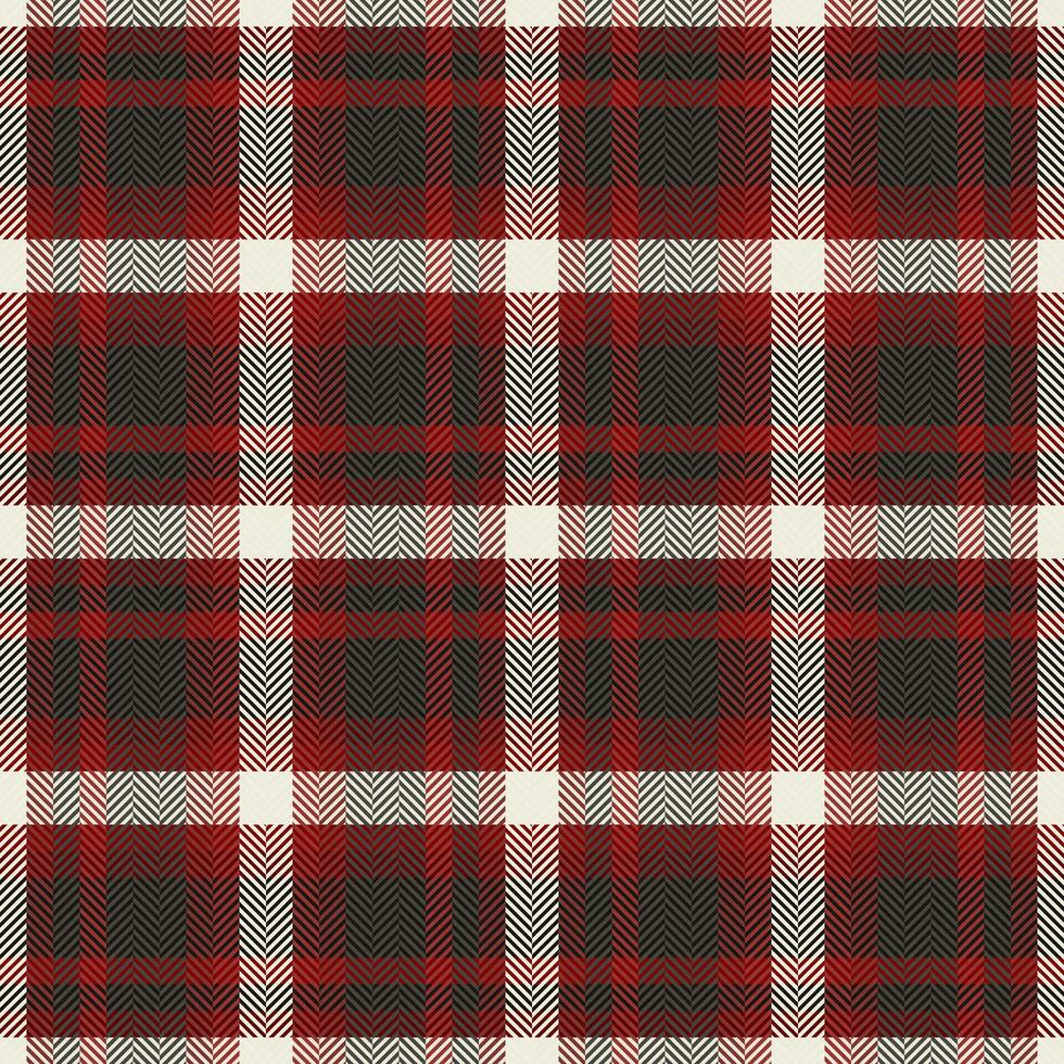 Customer plaid check texture, royalty pattern seamless vector. Drawing tartan fabric textile background in red and white colors. vector