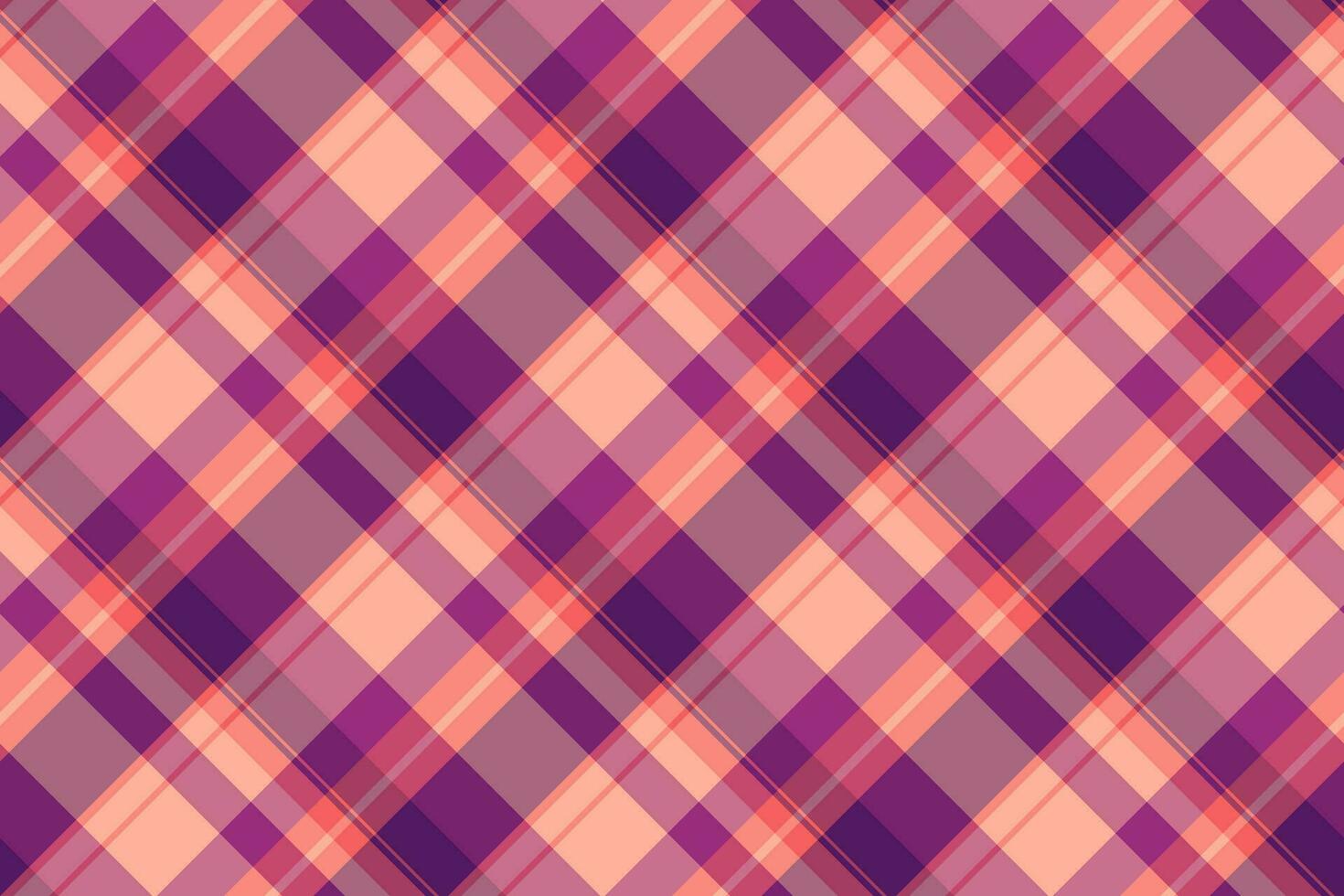 Sewing check pattern seamless, fashionable tartan vector fabric. Shabby texture background textile plaid in red and pink colors.