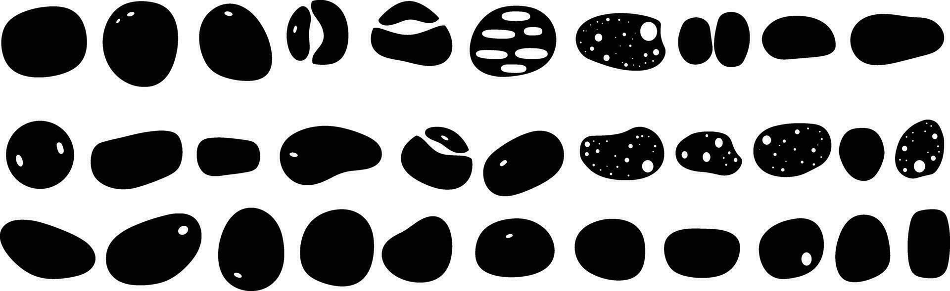Fluid Organic Design Elements, Black Cube Drops, Inkblot Silhouettes, and Paint Liquid Blotches in a Creative Collection of Abstract Shapes vector