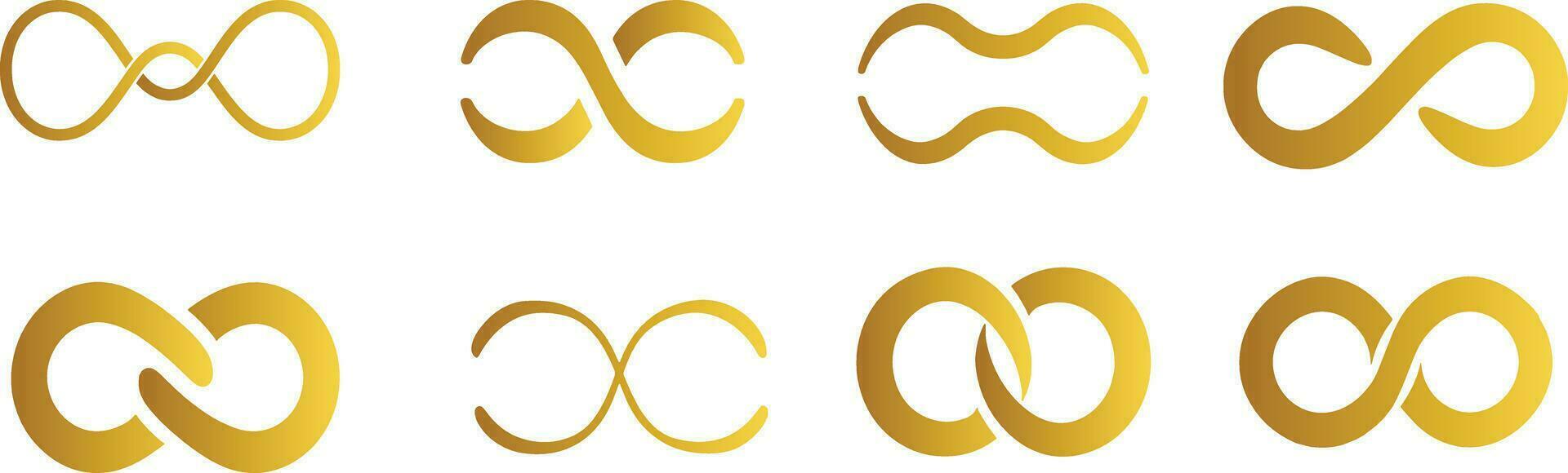 Infinity loop icons set, endless symbol vector collection, eternal loop vector, infinite sign set, unlimited loop symbols, and Perpetual Loop Symbols in Flat Style