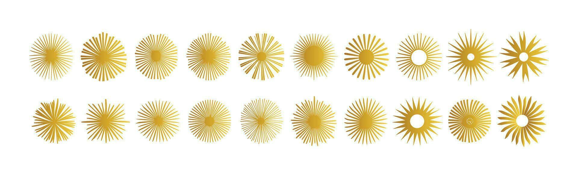 Sunburst element, radial stripes, ray collection, vector icon, starburst set, firework explosion, logo emblem, web banner, vector illustration, sunburst design, burst graphic, burst collection