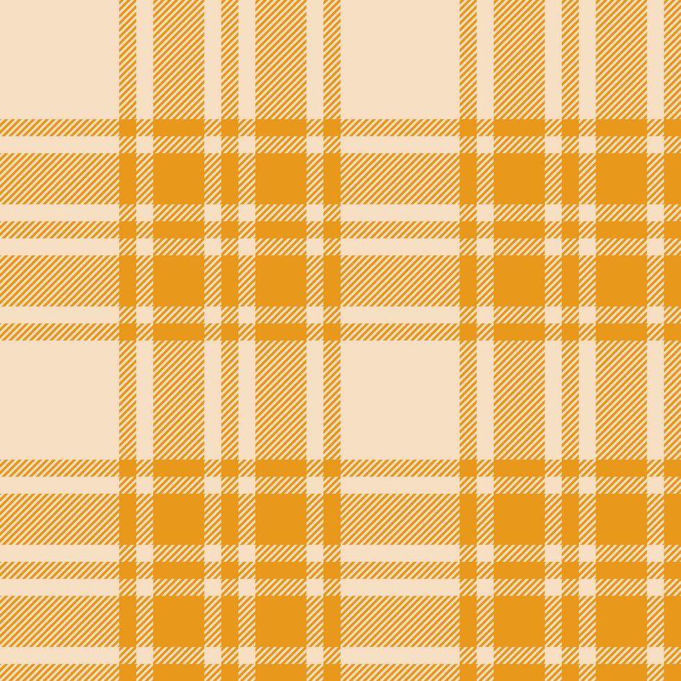 Plaid seamless pattern in orange. Check fabric texture. Vector textile print.