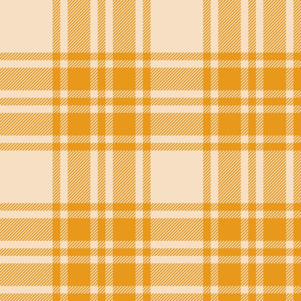 Plaid seamless pattern in orange. Check fabric texture. Vector textile print.