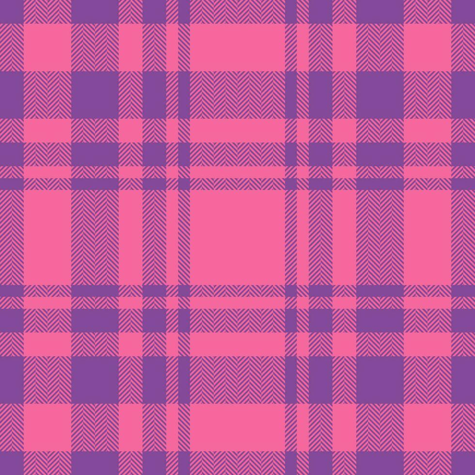 Plaid check pattern in pink. Seamless fabric texture. Tartan textile print. vector