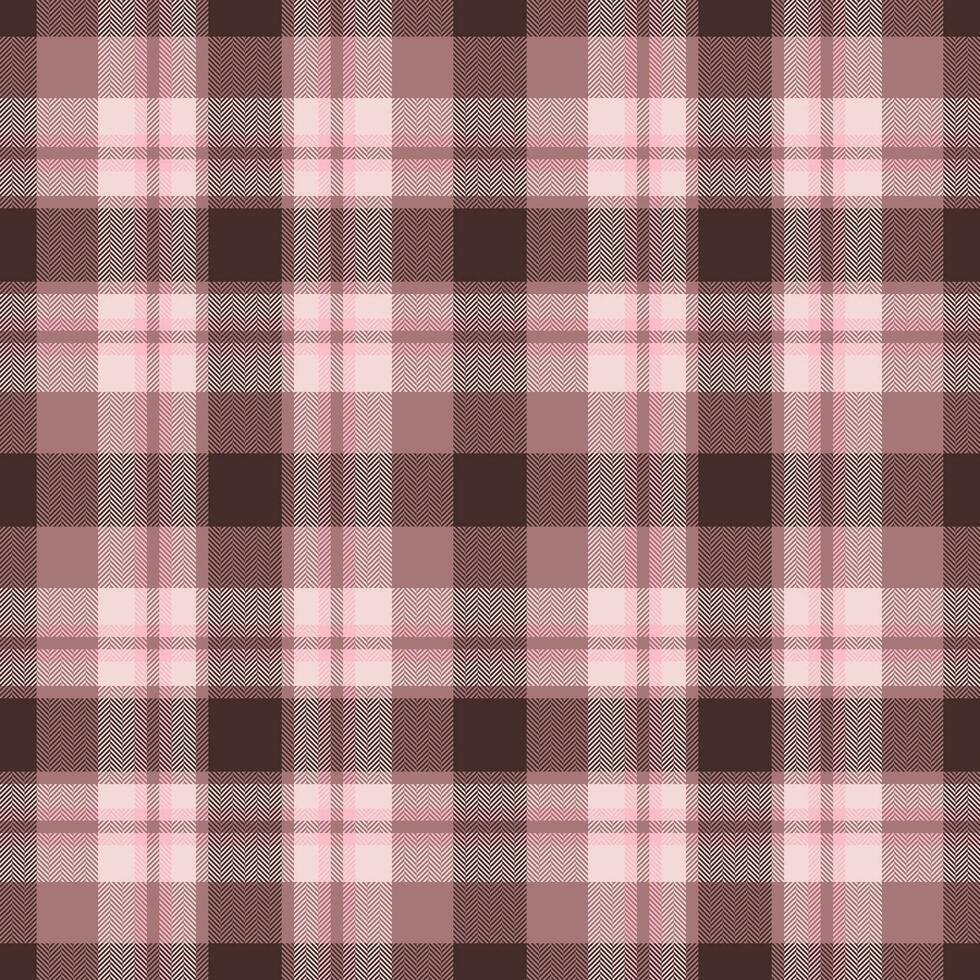 Plaid seamless pattern in pink. Check fabric texture. Vector textile print.