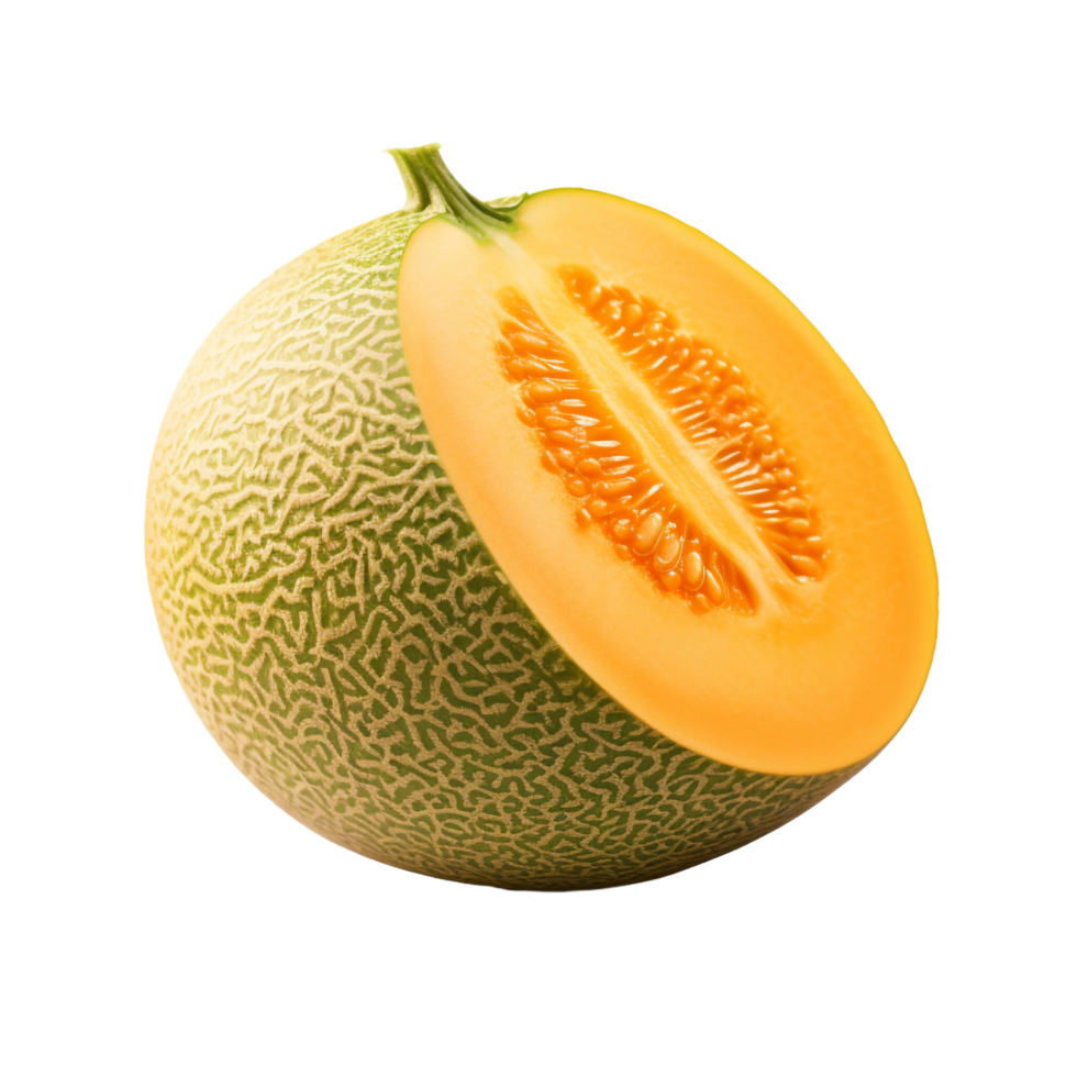 AI generated Cantaloupe isolated on transparent background png