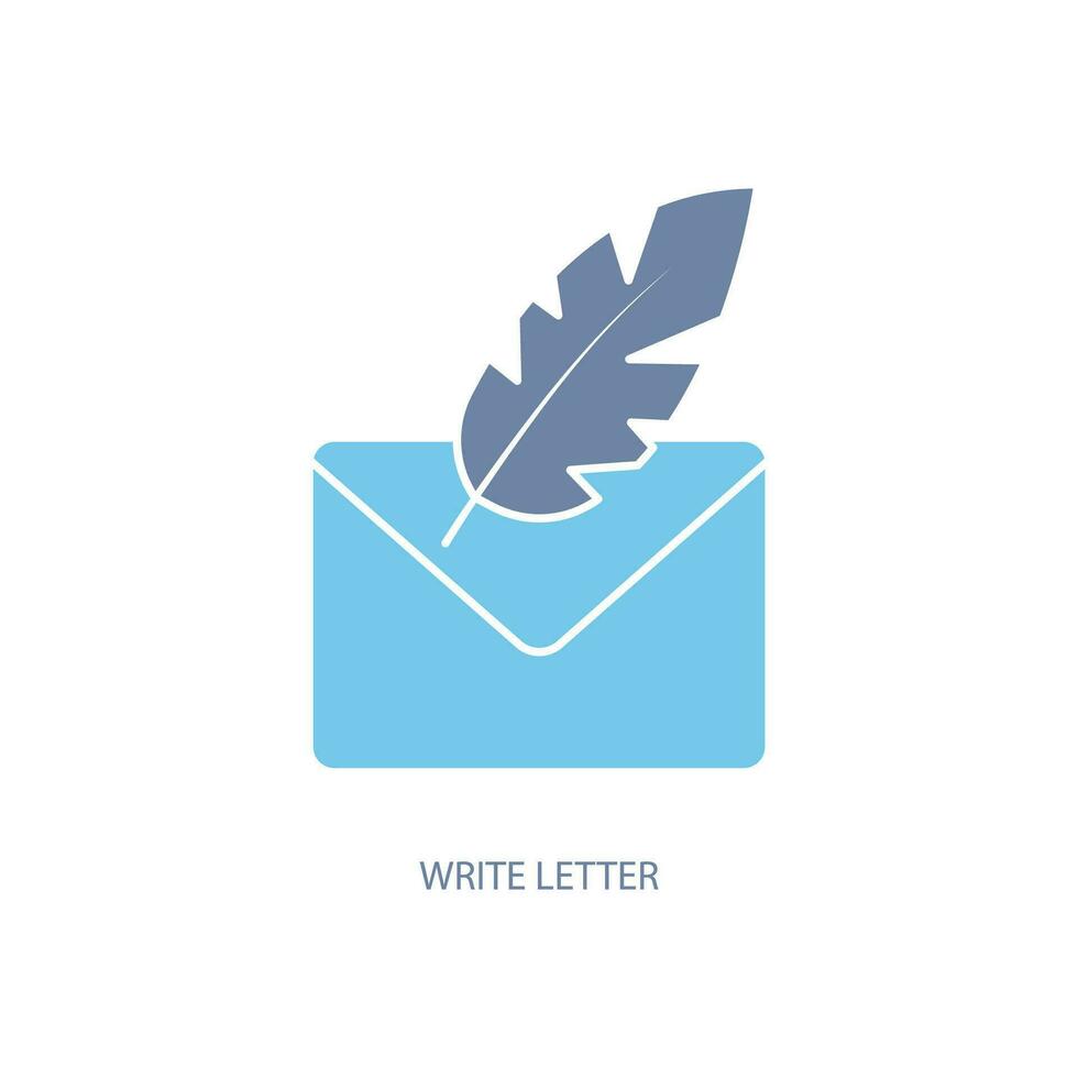 write letter concept line icon. Simple element illustration. write letter concept outline symbol design. vector