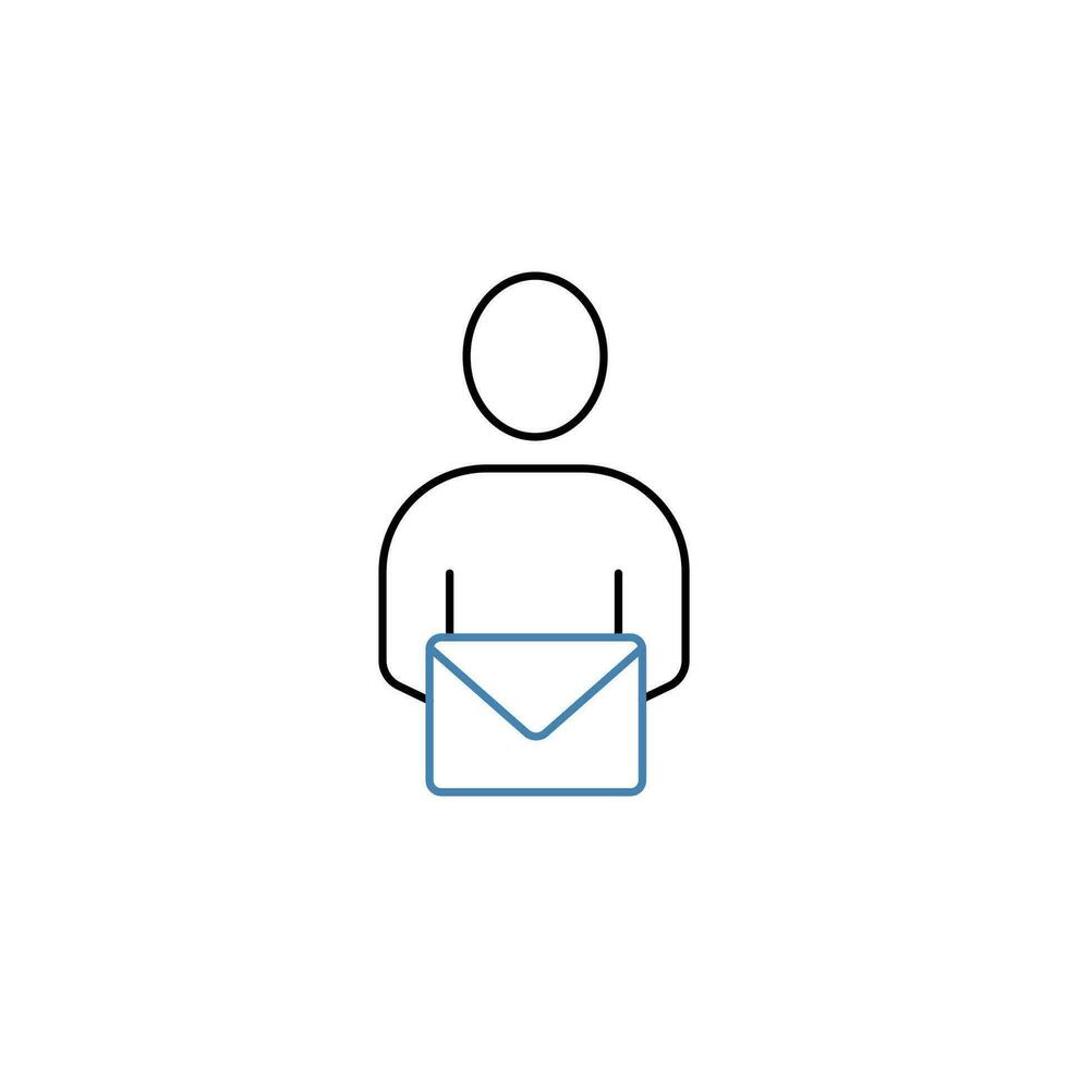 postman concept line icon. Simple element illustration. postman concept outline symbol design. vector