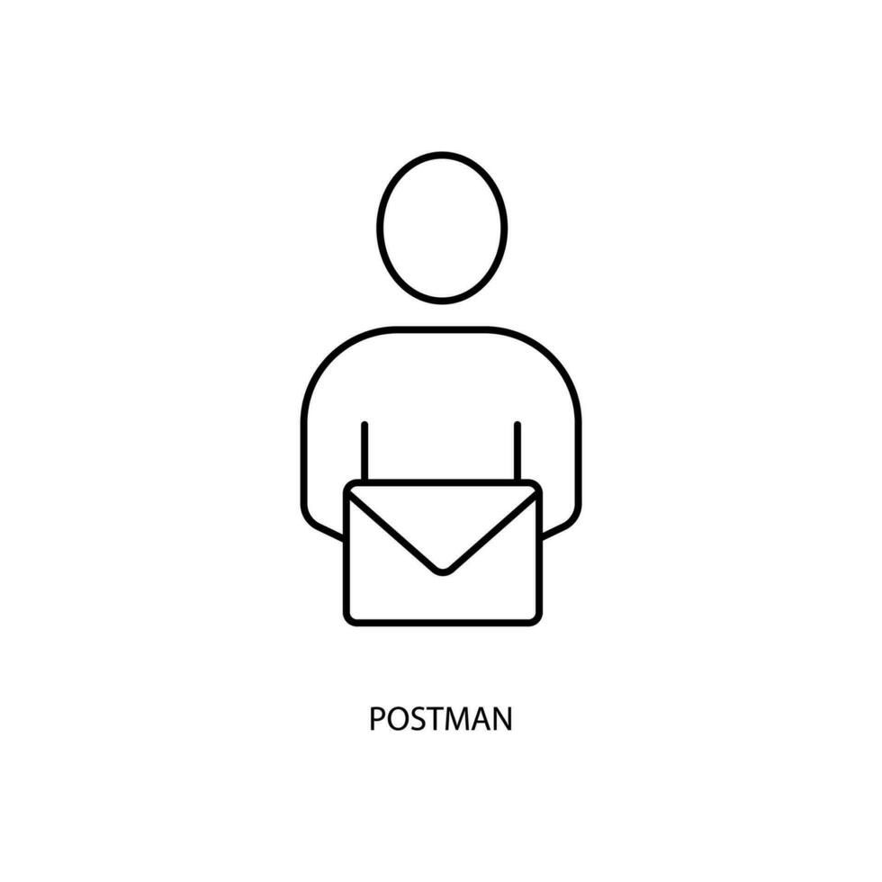 postman concept line icon. Simple element illustration. postman concept outline symbol design. vector