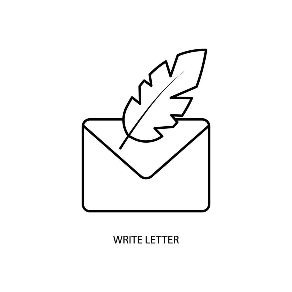 write letter concept line icon. Simple element illustration. write letter concept outline symbol design. vector