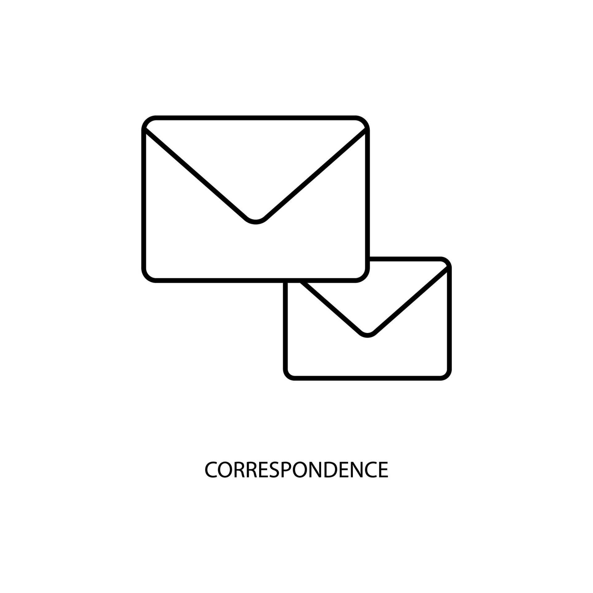 correspondence concept line icon. Simple element illustration