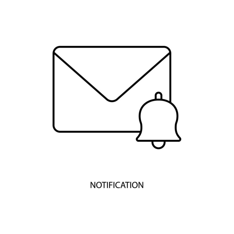 notification concept line icon. Simple element illustration. notification concept outline symbol design. vector