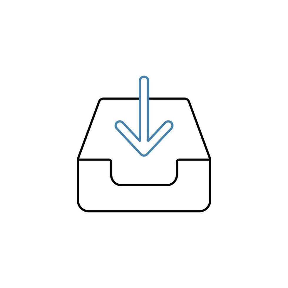 inbox concept line icon. Simple element illustration. inbox concept outline symbol design. vector