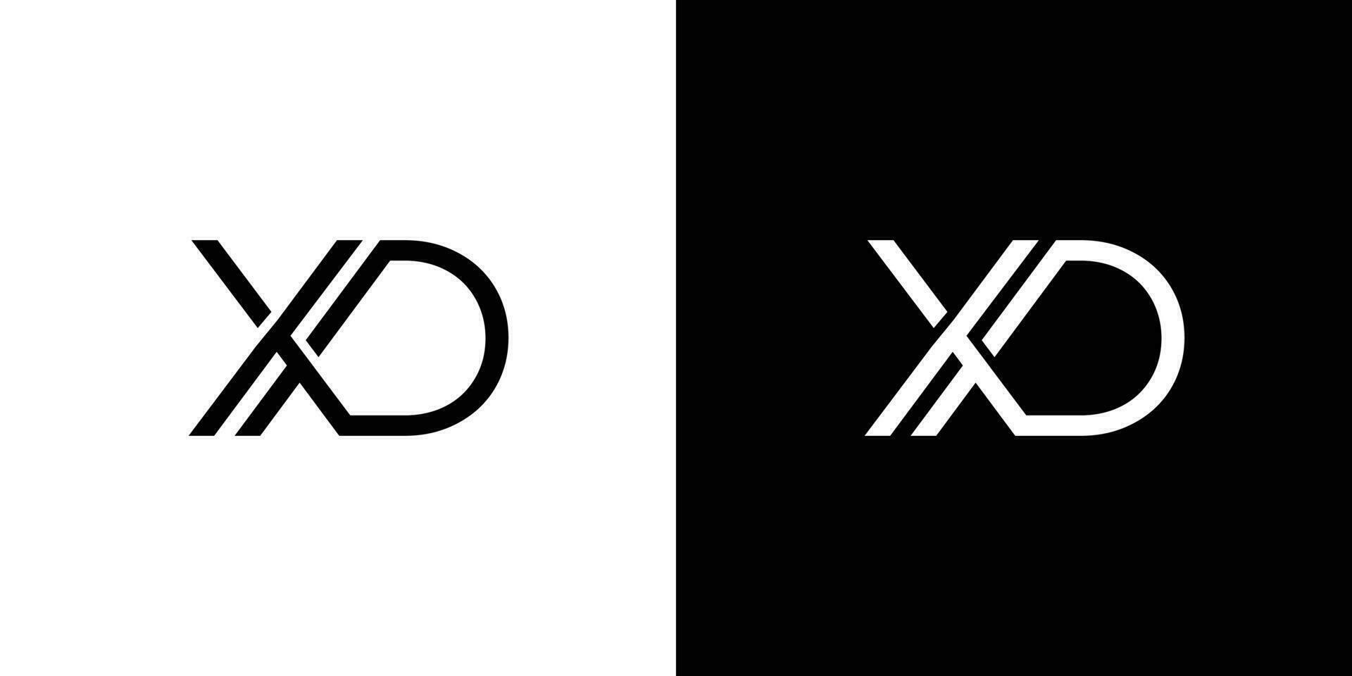 moderno y único letra xd iniciales logo diseño vector