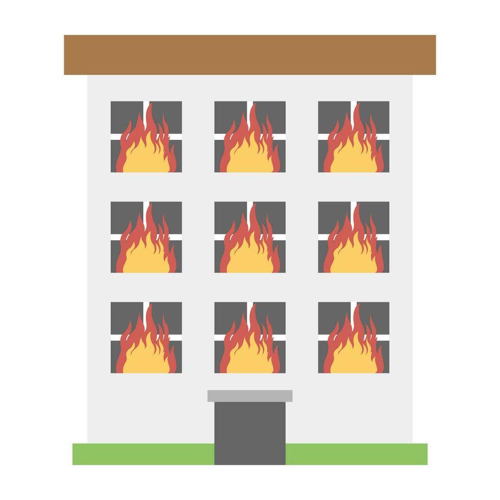 Trendy House Fire vector