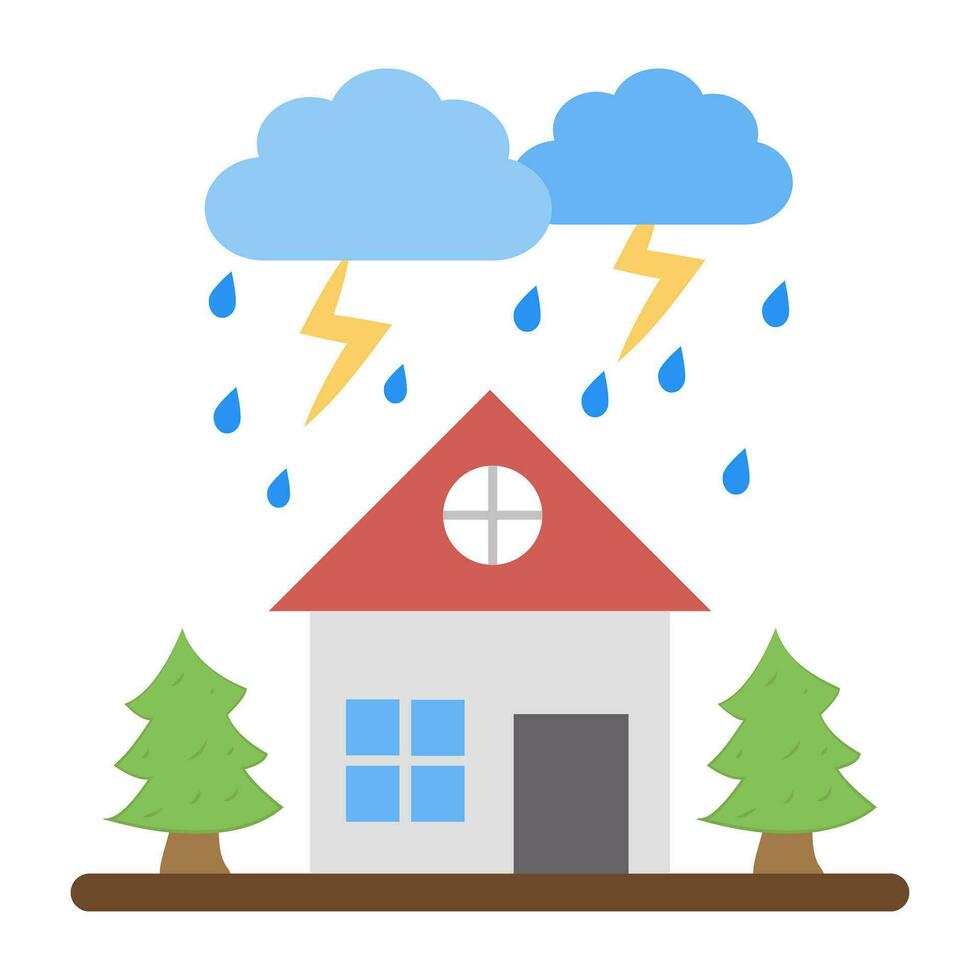 Trendy Thunderstorm Concepts vector