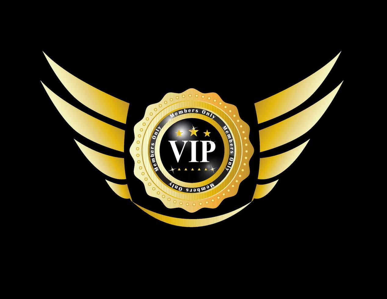 VIP Insignia aislado lux y claro vector