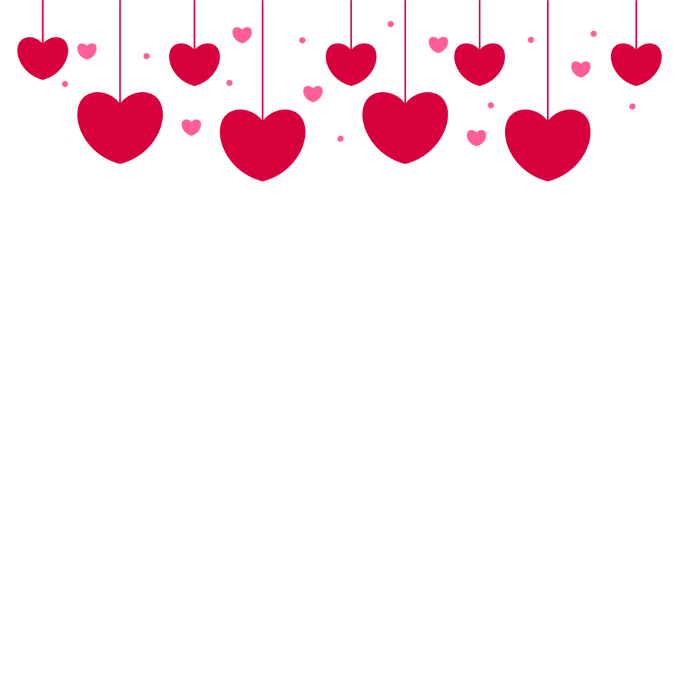 Valentine's Day decoration in the shape of a heart on a transparent background png