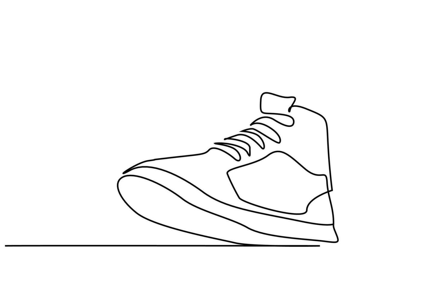 new fashion sports sneakers casual shoes line art design vector