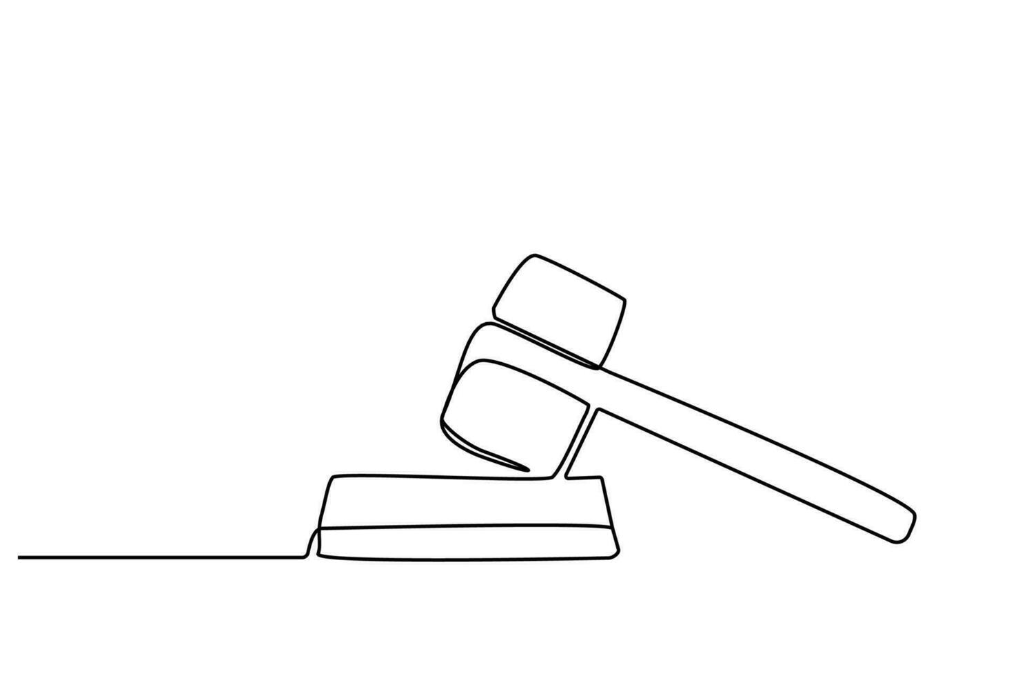 judge lawyer gavel decision line art design vector