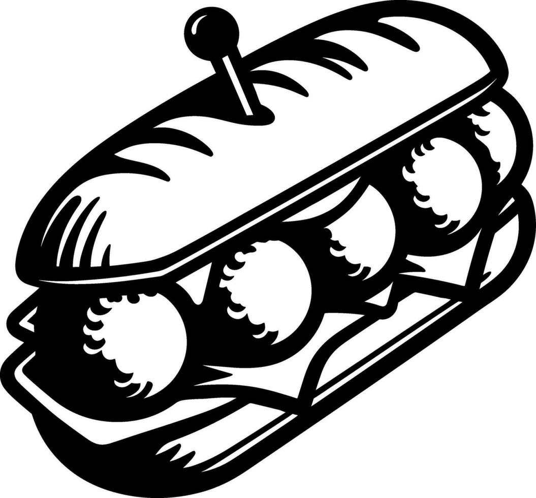 Meatball Sub Sandwich vector