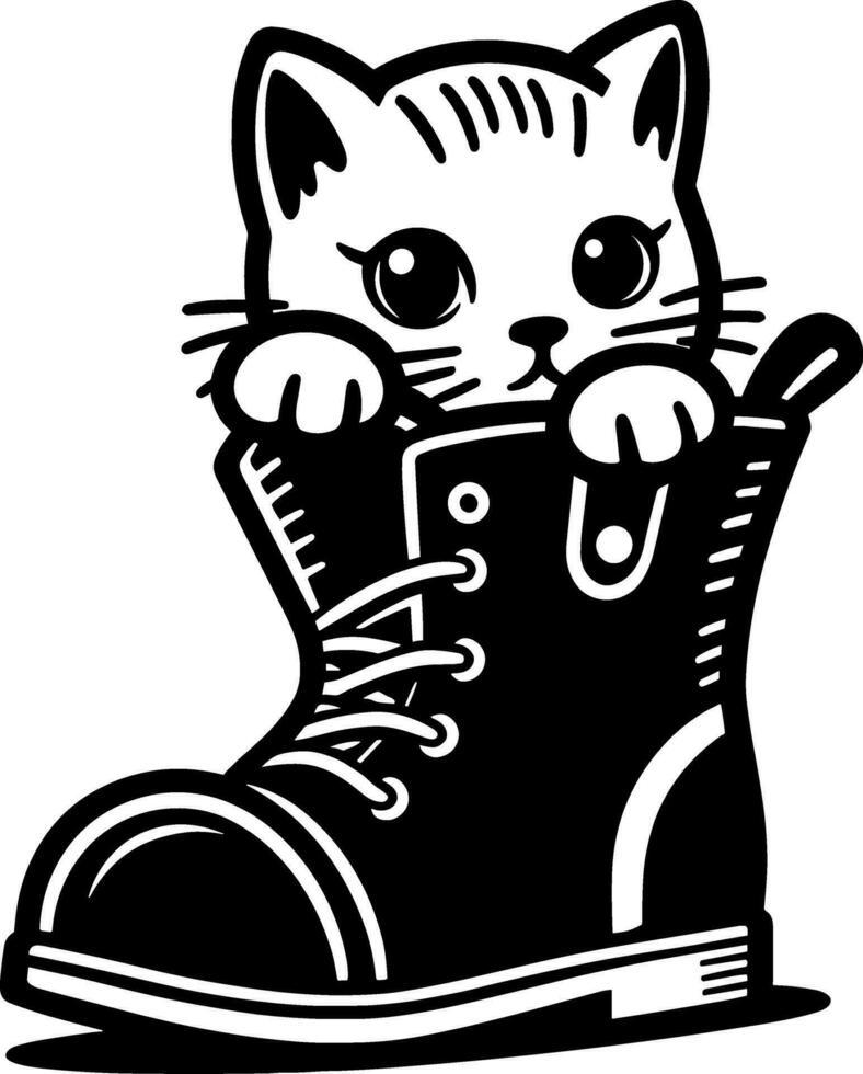 Cat Kitten in Boot vector