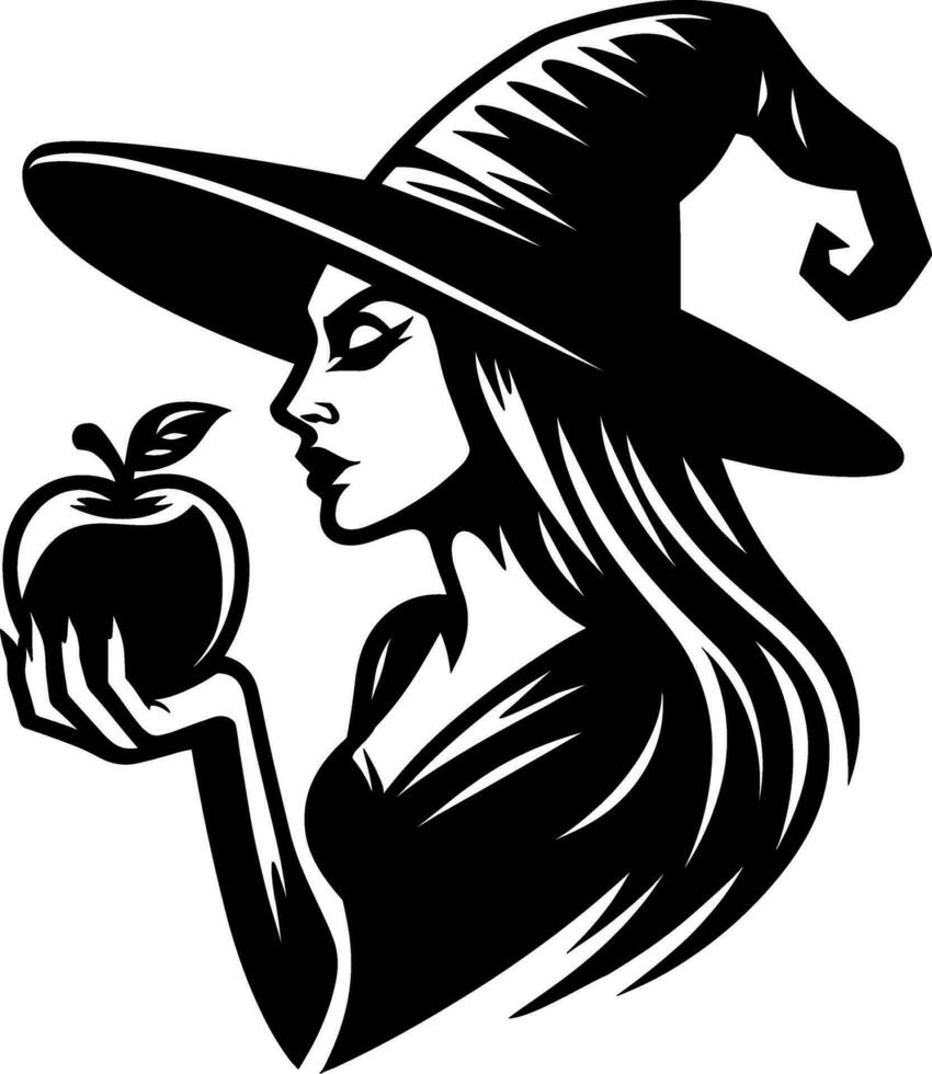 Witch Holding Poison Apple vector