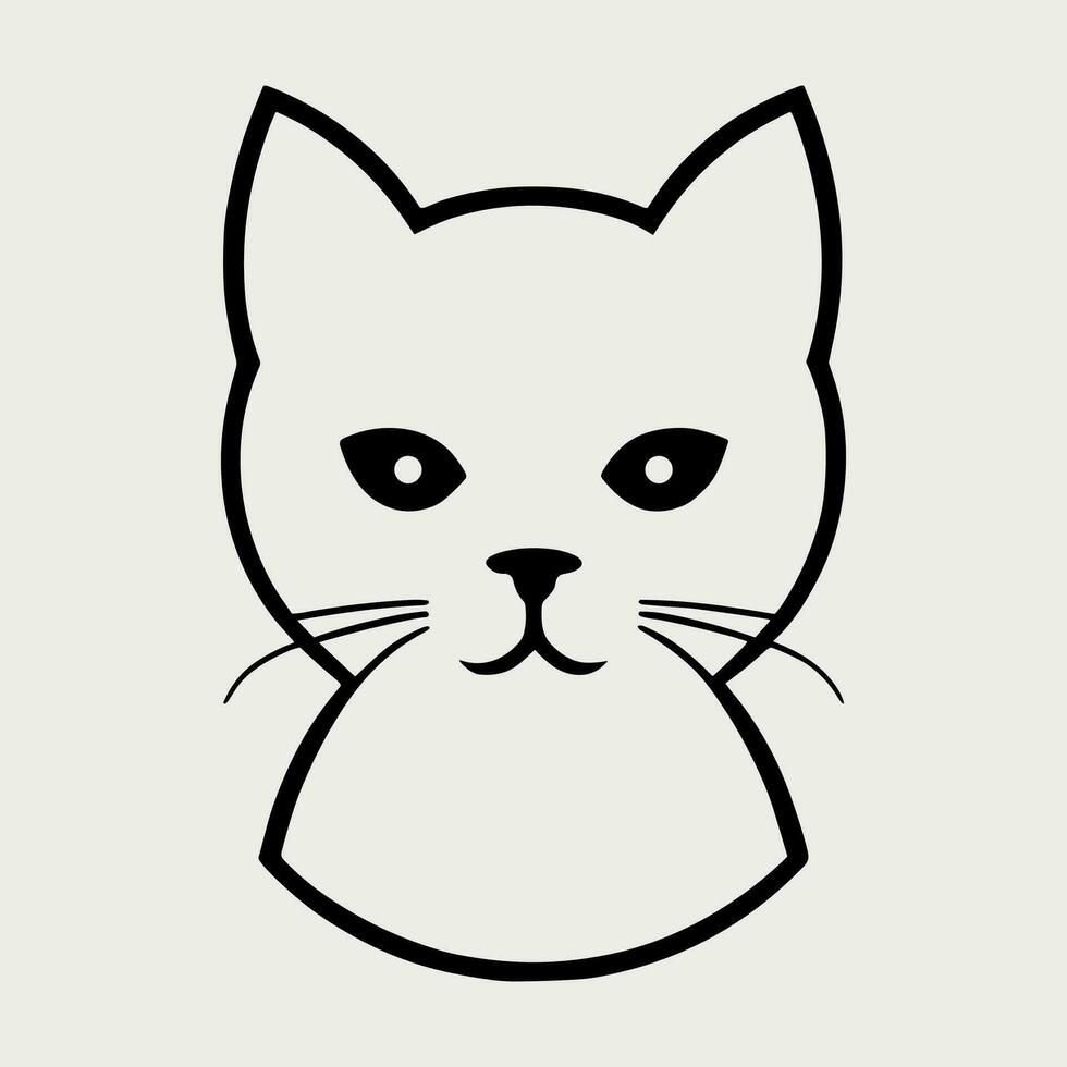 Cute cat vector black and white cartoon character design collection. White background. Pets, Animals.