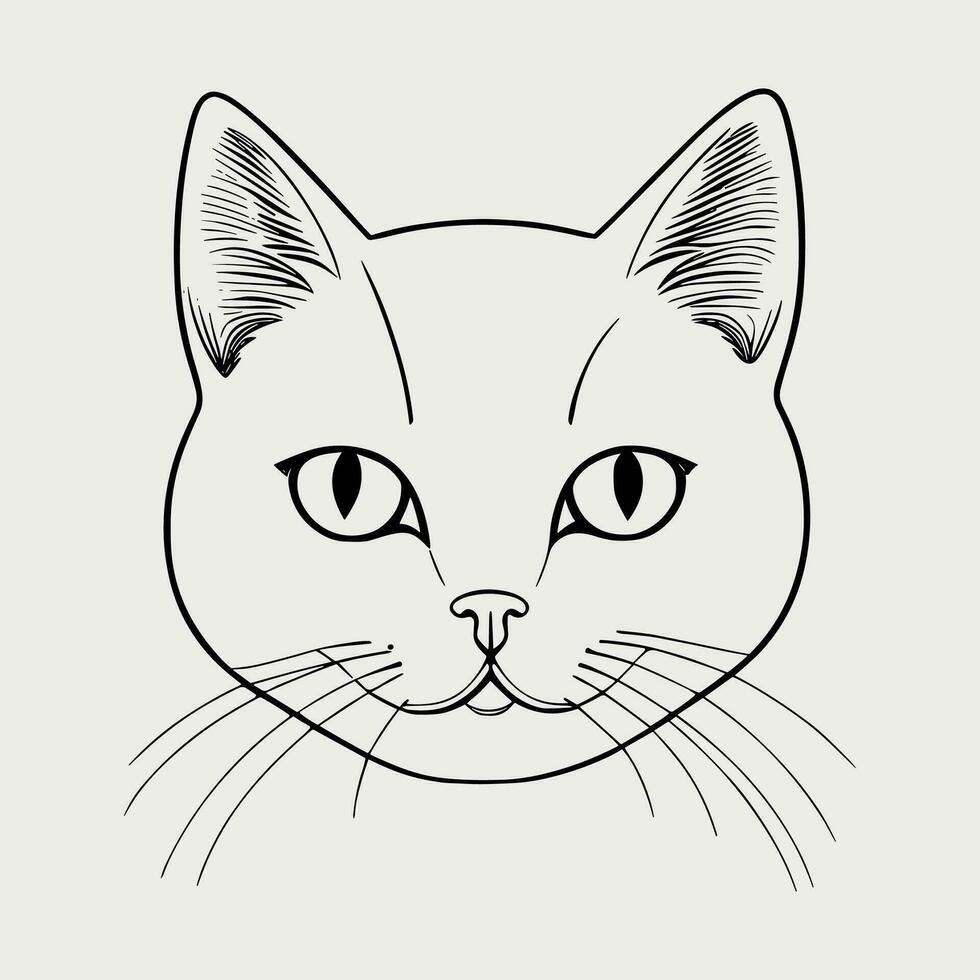 Cute cat vector black and white cartoon character design collection. White background. Pets, Animals.