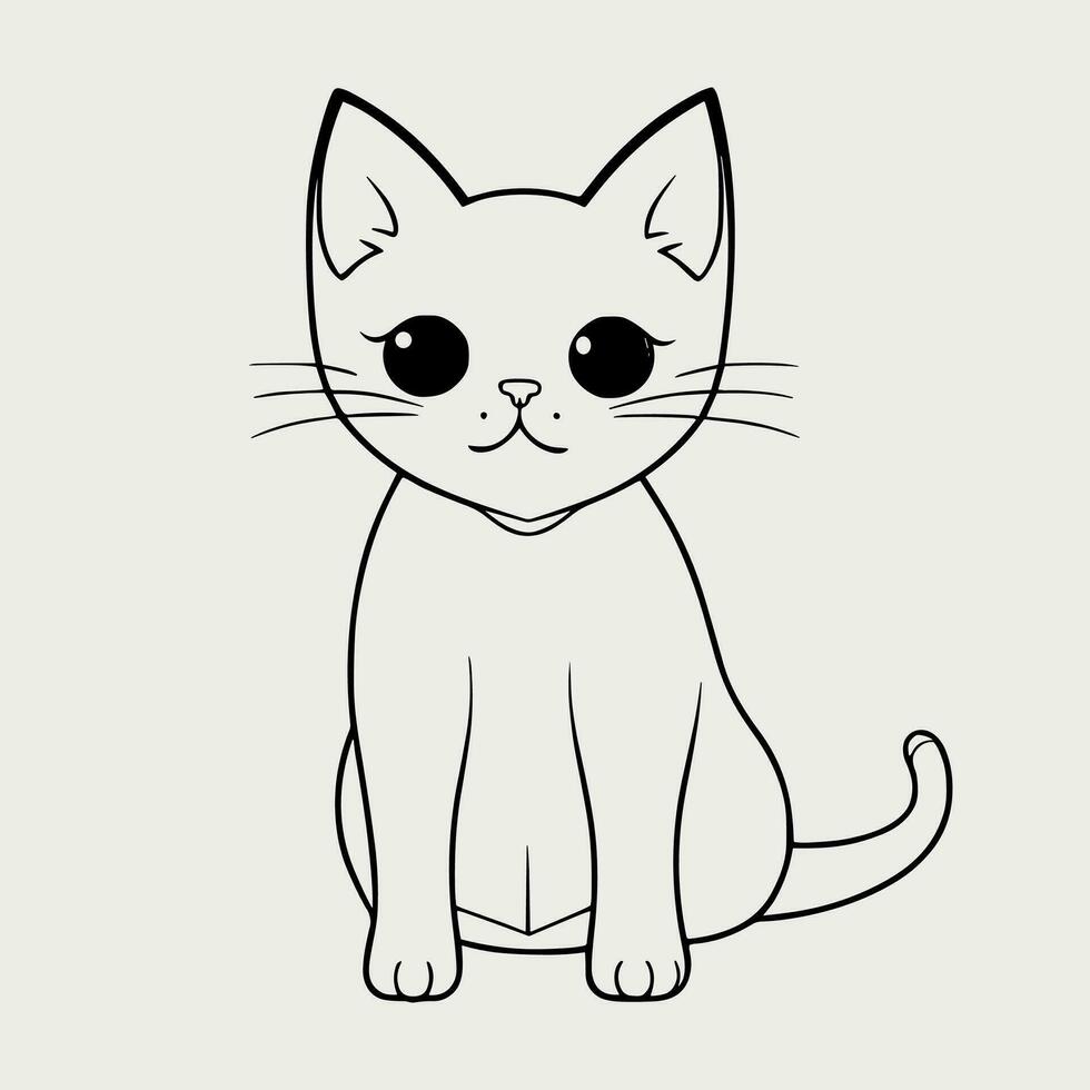 linda gato vector negro y blanco dibujos animados personaje diseño recopilación. blanco antecedentes. mascotas, animales