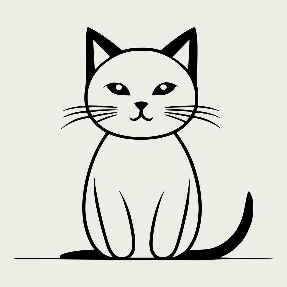 linda gato vector negro y blanco dibujos animados personaje diseño recopilación. blanco antecedentes. mascotas, animales