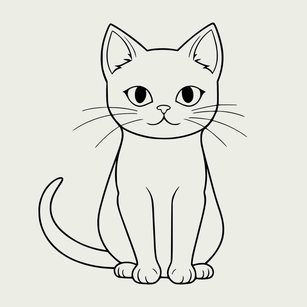 linda gato vector negro y blanco dibujos animados personaje diseño recopilación. blanco antecedentes. mascotas, animales