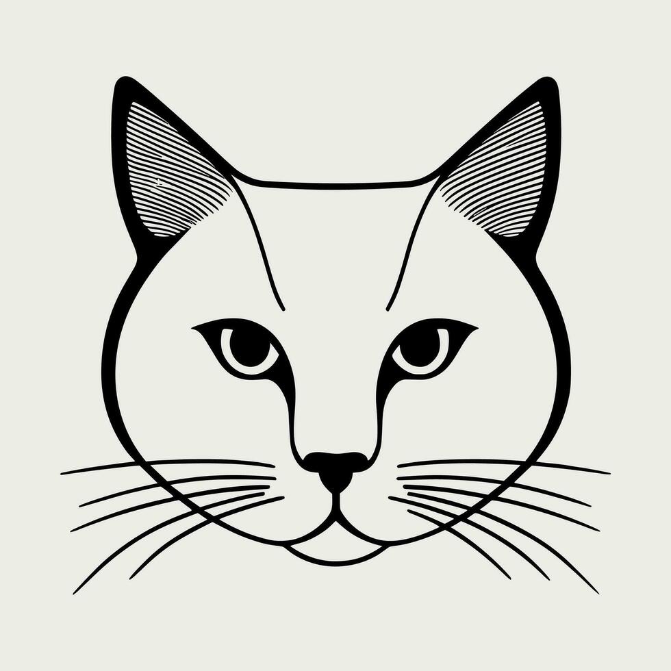 Cute cat vector black and white cartoon character design collection. White background. Pets, Animals.