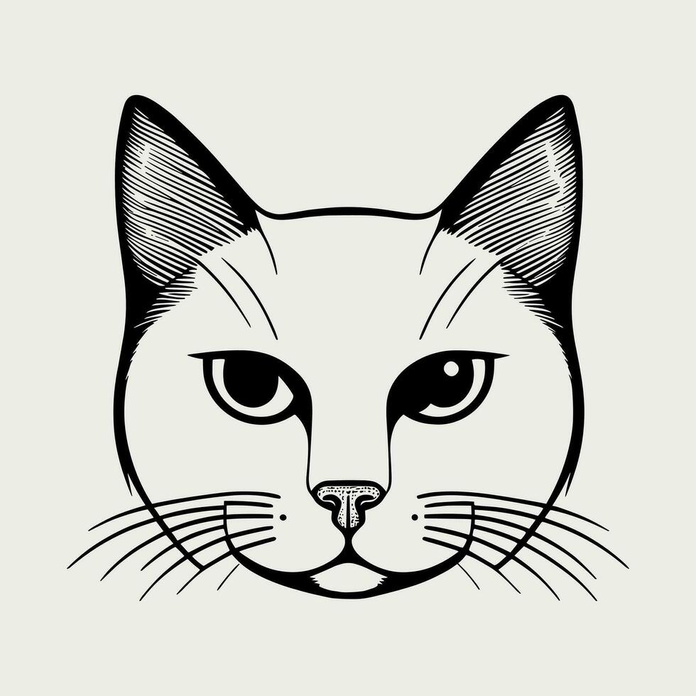 Cute cat vector black and white cartoon character design collection. White background. Pets, Animals.