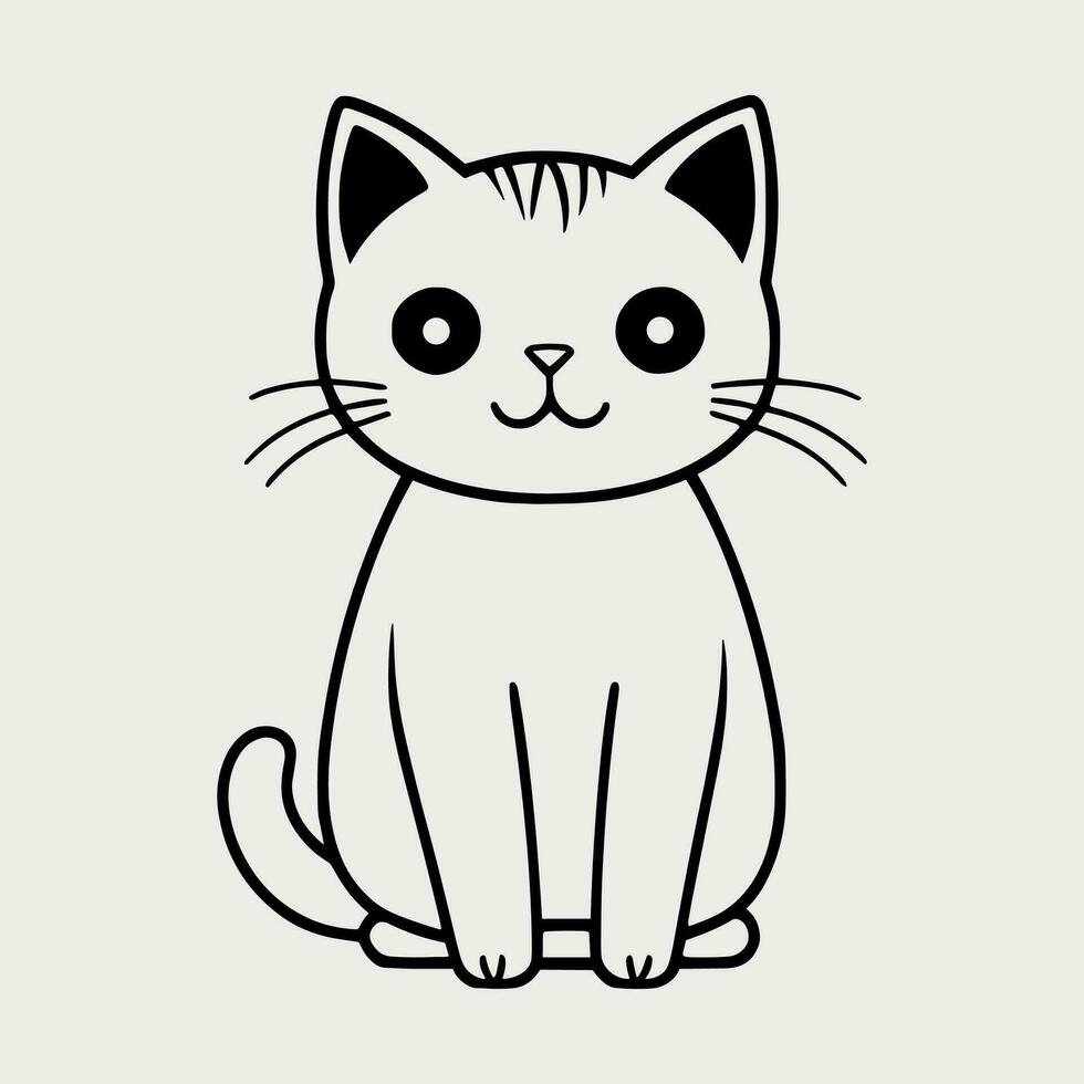 linda gato vector negro y blanco dibujos animados personaje diseño recopilación. blanco antecedentes. mascotas, animales