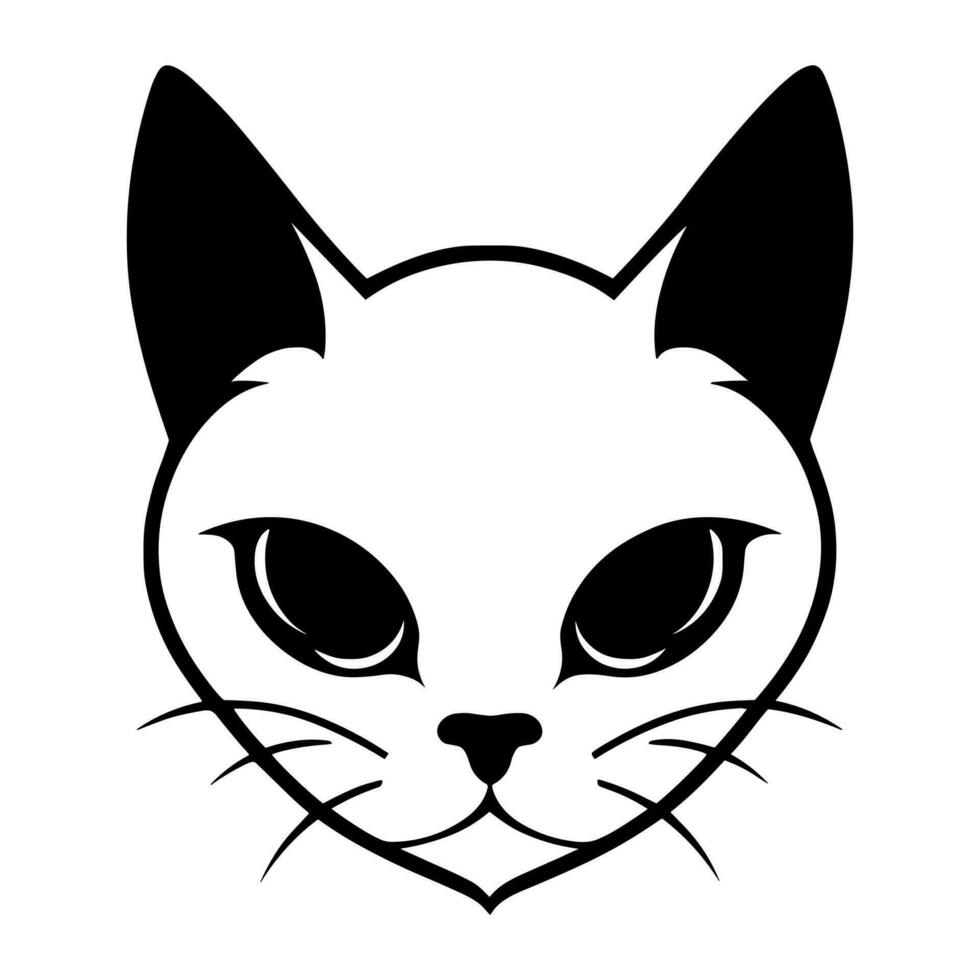 Cute cat vector black and white cartoon character design collection. White background. Pets, Animals.