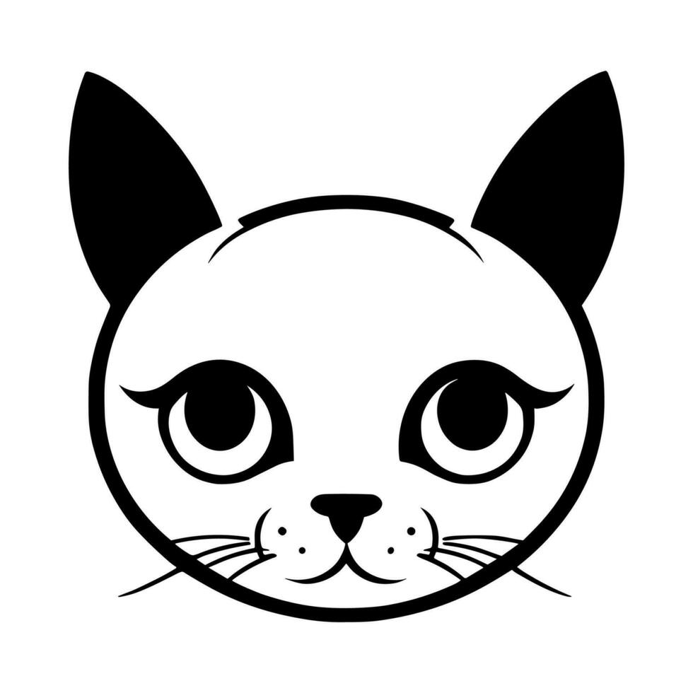 Cute cat vector black and white cartoon character design collection. White background. Pets, Animals.