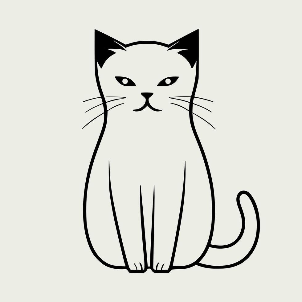 linda gato vector negro y blanco dibujos animados personaje diseño recopilación. blanco antecedentes. mascotas, animales