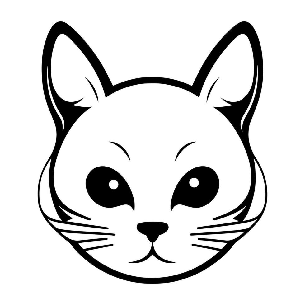 Cute cat vector black and white cartoon character design collection. White background. Pets, Animals.
