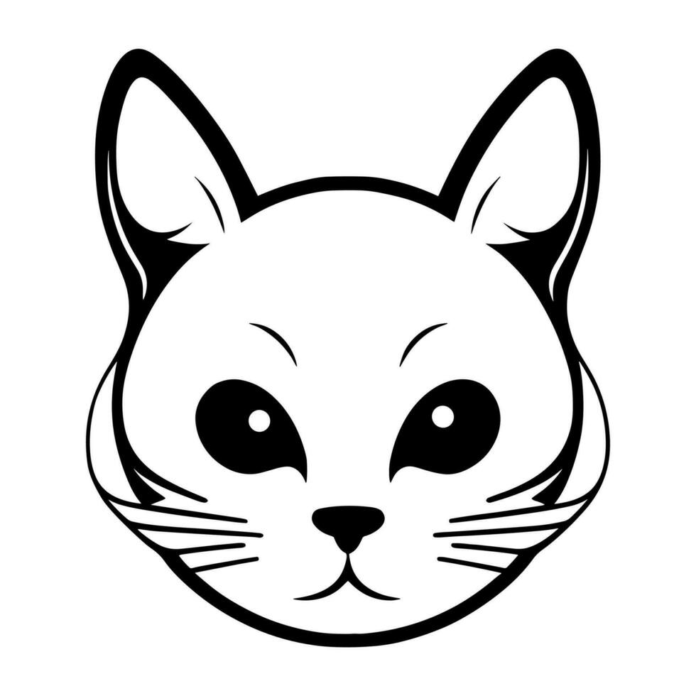 Cute cat vector black and white cartoon character design collection. White background. Pets, Animals.