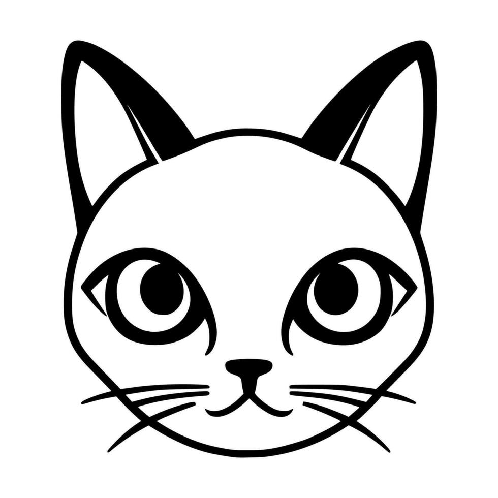 Cute cat vector black and white cartoon character design collection. White background. Pets, Animals.