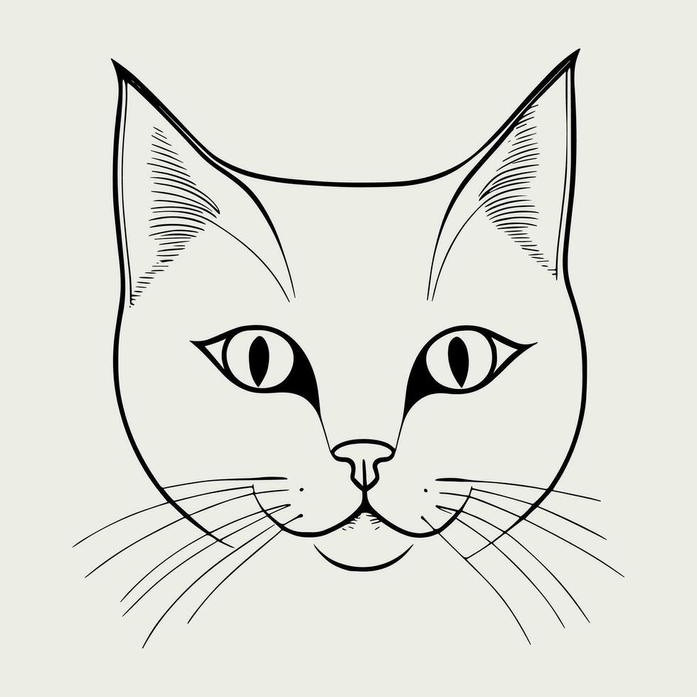 Cute cat vector black and white cartoon character design collection. White background. Pets, Animals.