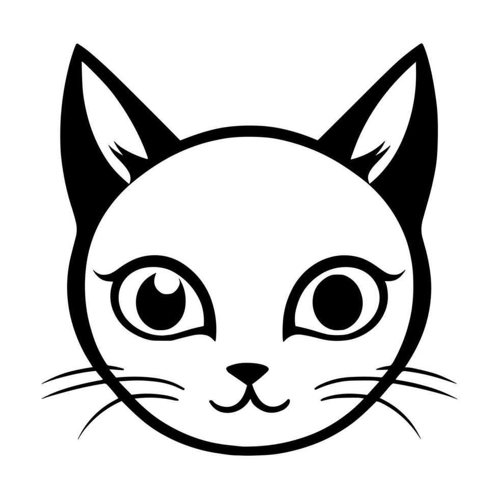 Cute cat vector black and white cartoon character design collection. White background. Pets, Animals.