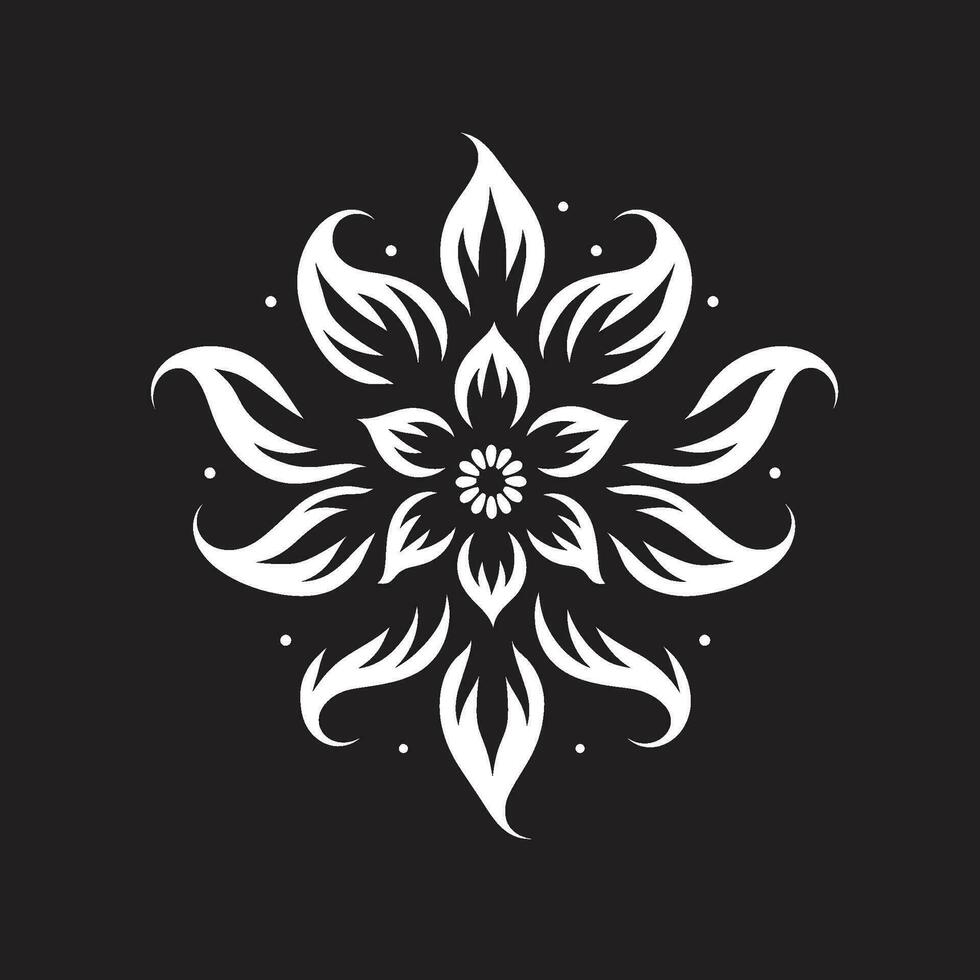 limpiar vector pétalo bosquejo soltero mano dibujado emblema caprichoso artístico flor negro minimalista emblema