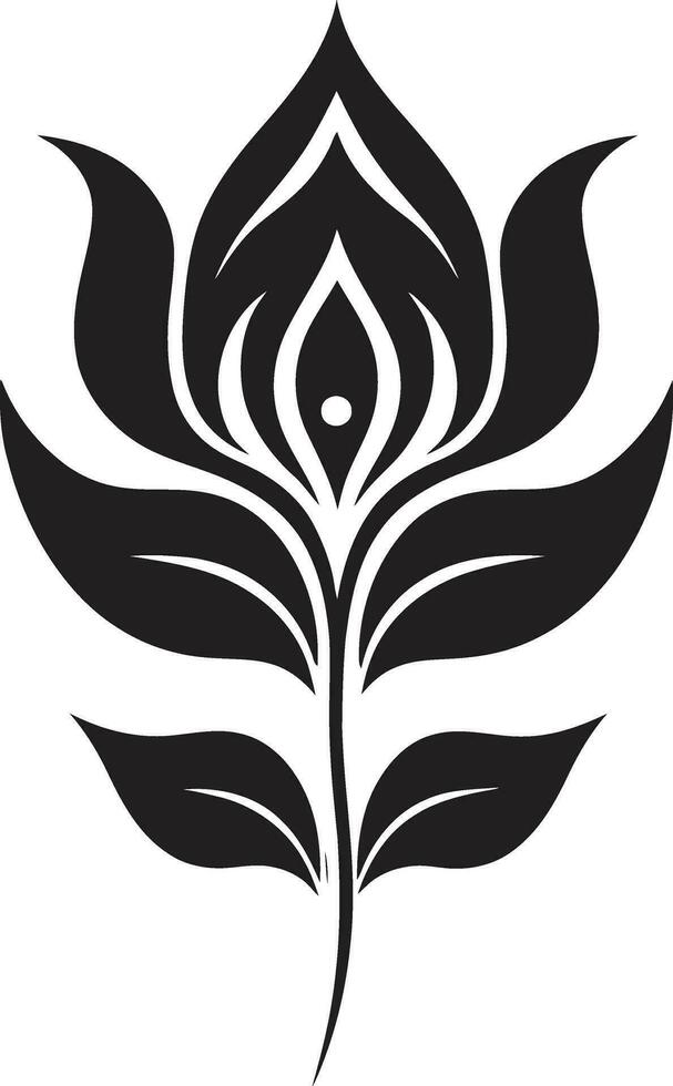 Minimalist Bloom Essence Single Handcrafted Icon Whimsical Petal Outline Black Minimal Logo vector
