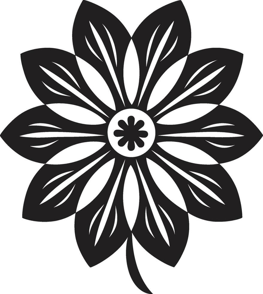 Graceful Petal Sketch Simple Artistic Emblem Design Sleek Botanical Silhouette Handcrafted Black Vector