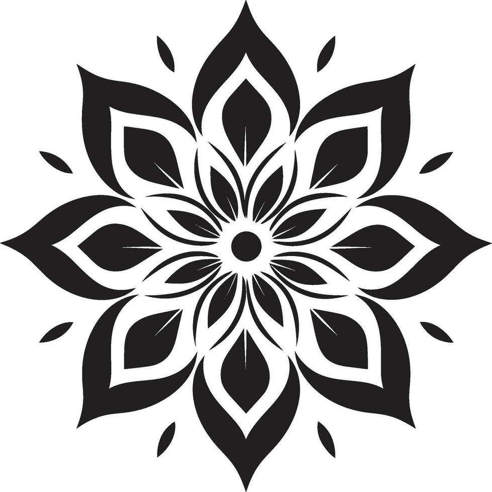 Artistic Bloom Detail Elegant Vector Icon Minimalist Petal Essence Black Hand Drawn Emblem