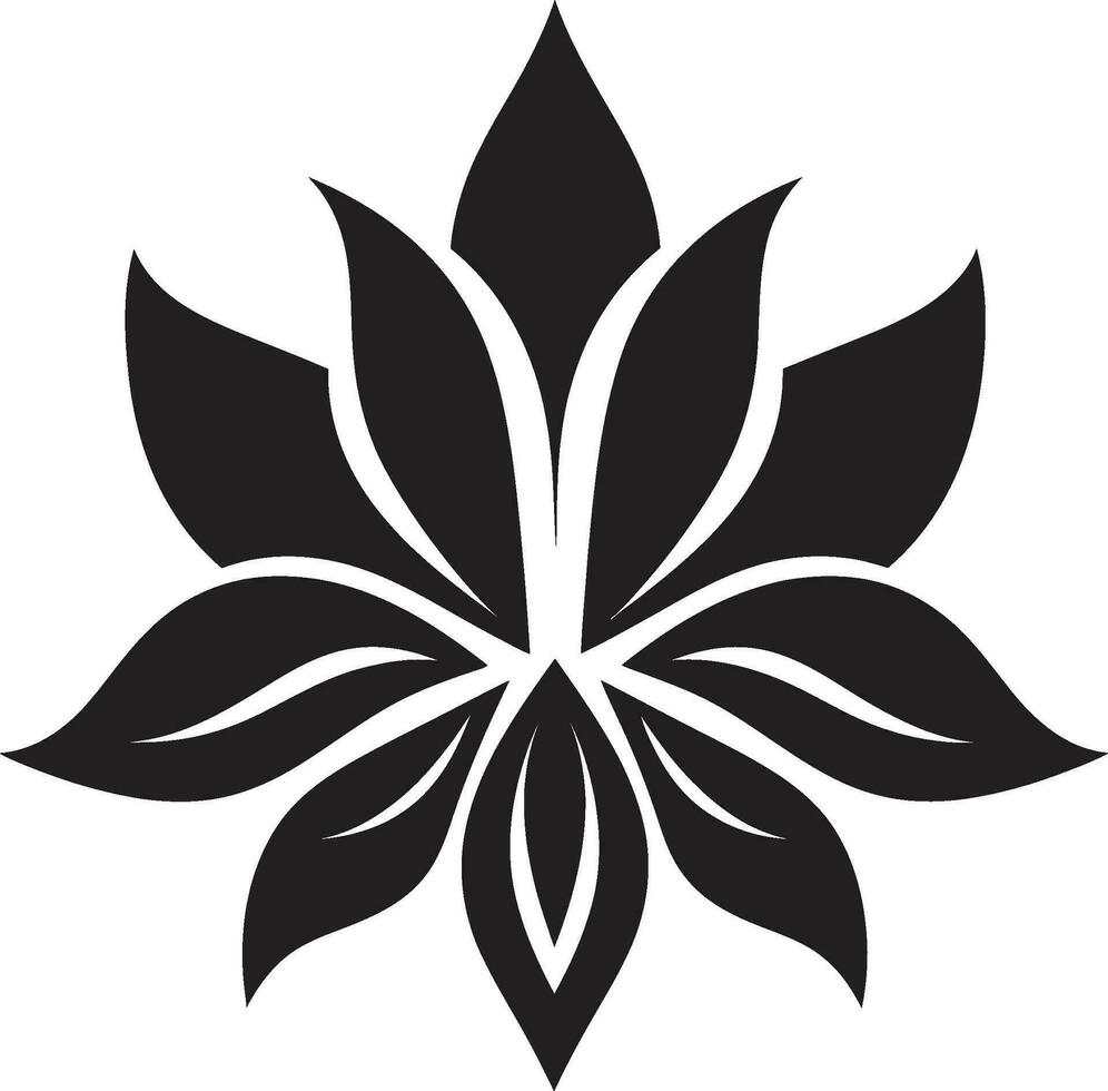 Graceful Petal Sketch Sleek Artistic Emblem Sleek Floral Outline Simple Black Vector Icon