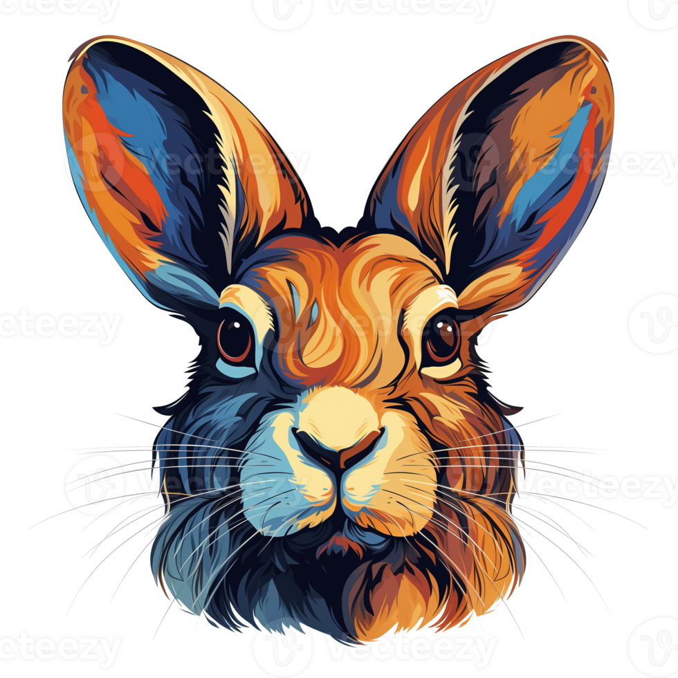 AI generated Rabbit head isolated on white background png